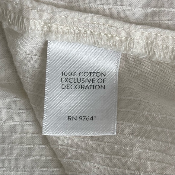 J. Jill Pure Jill Embroidered Peasant White Top Women’s Size M 3/4 Sleeves - Picture 9 of 9